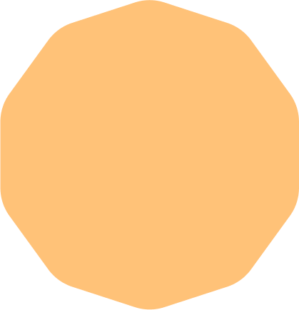 Ikona pomarańczowego, zaokrąglonego kształtu geometrycznego