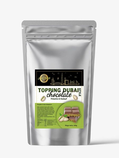 Opakowanie 500g Toppingu Dubai Chocolate Pistacja - posypka w stylu dubajskim