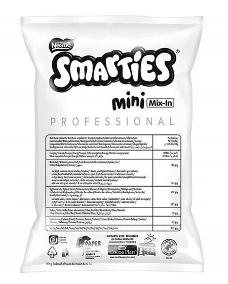 Opakowanie czekoladowych kostek Smarties Mini Mix-In Professional, widok produktu