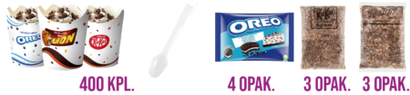 Różne opakowania ciastek Oreo i Lion, w tym opakowania zbiorcze i pojedyncze